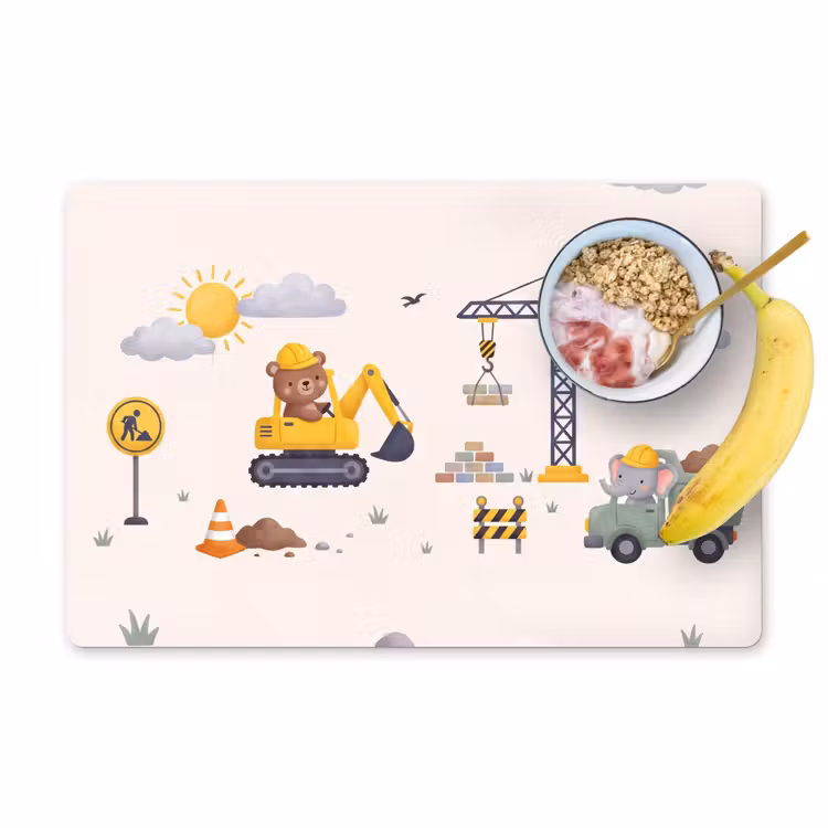 Placemat - 6 stuks - Dieren - Bouw - Illustratie — 1