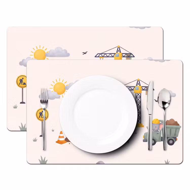 Placemat - 6 stuks - Dieren - Bouw - Illustratie — 2