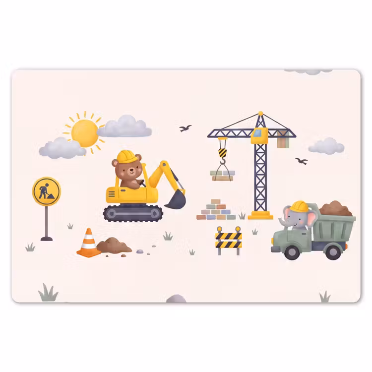 Placemat - 6 stuks - Dieren - Bouw - Illustratie — 7