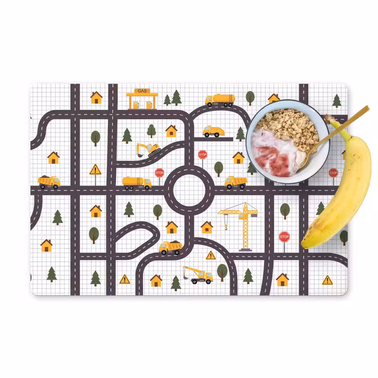 Placemat - 6 stuks - Weg - Voertuig - Illustratie — 1