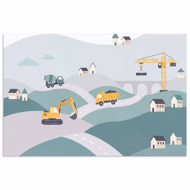 Poster - Bouw - Landschap - Illustratie — 1
