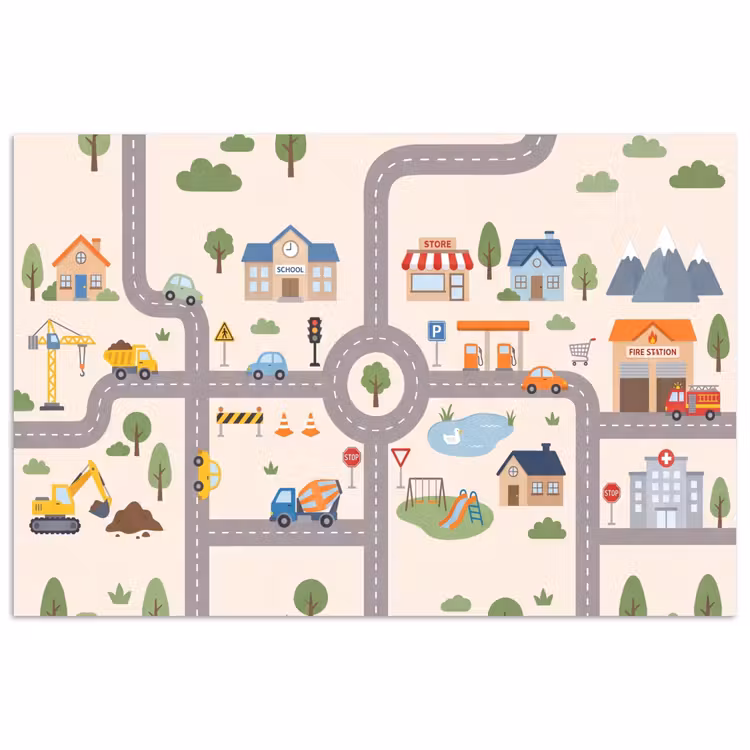 Poster - Stad - Wegen - Illustratie — 1