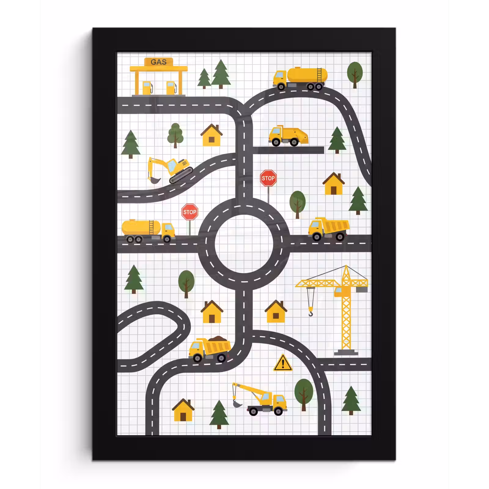 Poster met lijst - Weg - Voertuig - Illustratie — 1