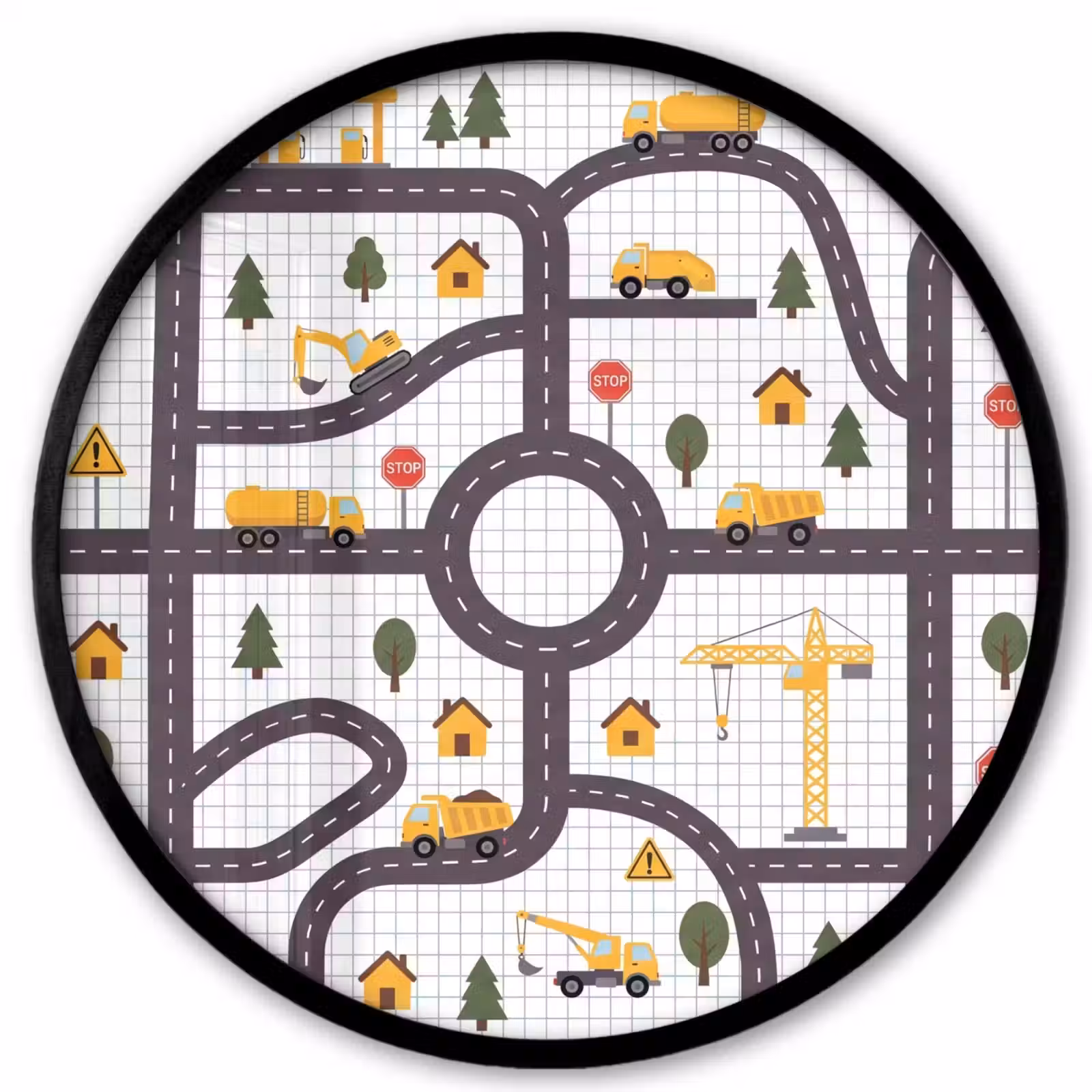 Ronde fotolijst - Weg - Voertuig - Illustratie — 1