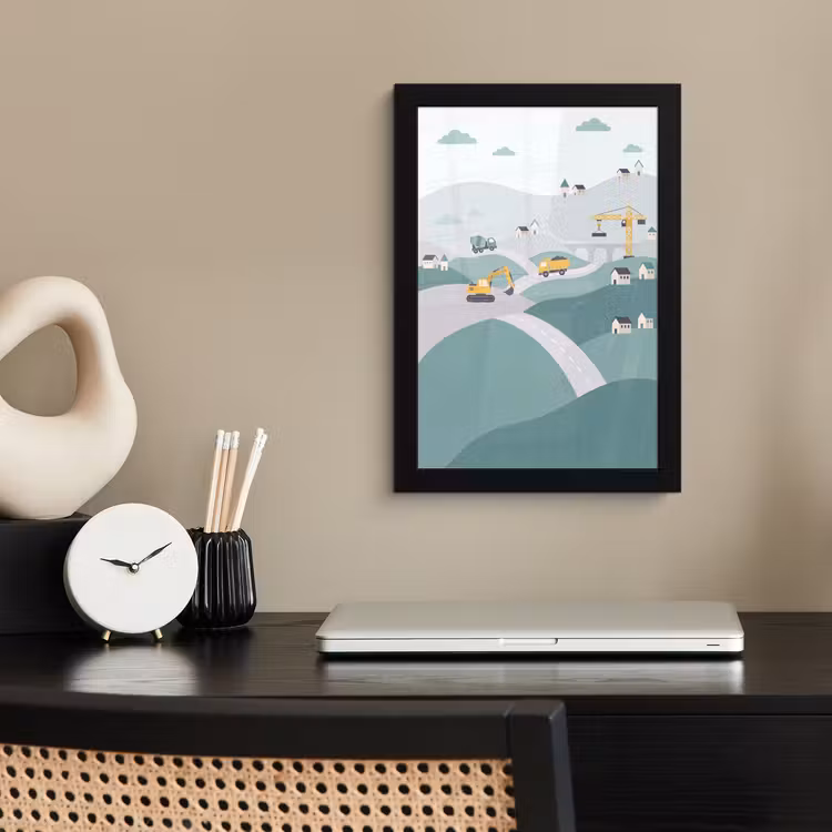 Poster met lijst - Bouw - Landschap - Illustratie — 2