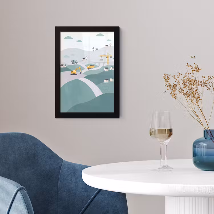 Poster met lijst - Bouw - Landschap - Illustratie — 4