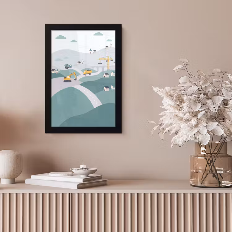 Poster met lijst - Bouw - Landschap - Illustratie — 5