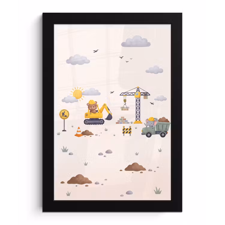 Poster met lijst - Dieren - Bouw - Illustratie — 1