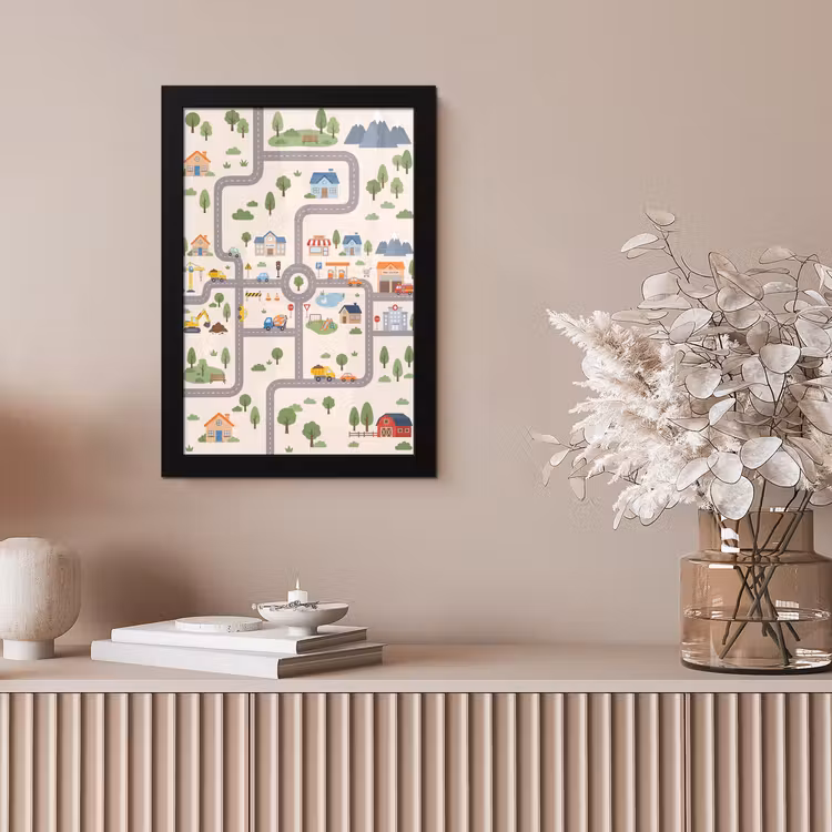 Poster met lijst - Stad - Wegen - Illustratie — 5