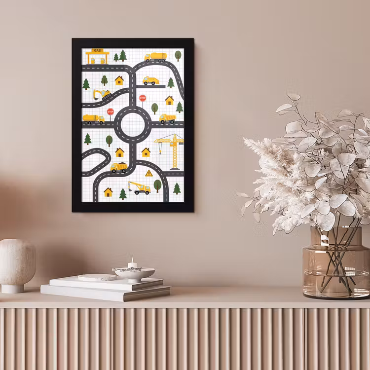 Poster met lijst - Weg - Voertuig - Illustratie — 5