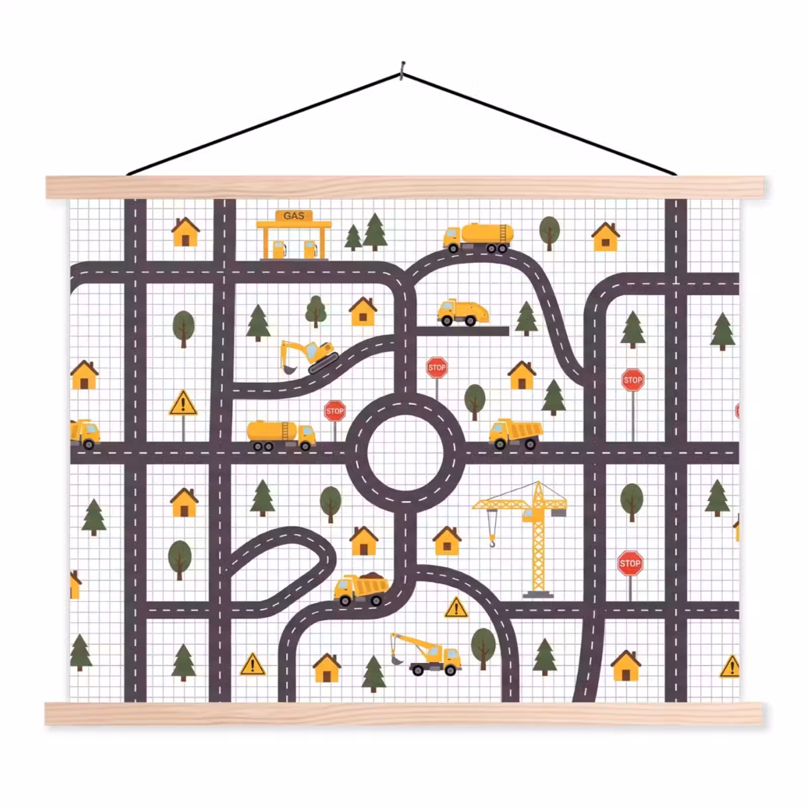 Schoolplaat - Weg - Voertuig - Illustratie — 1