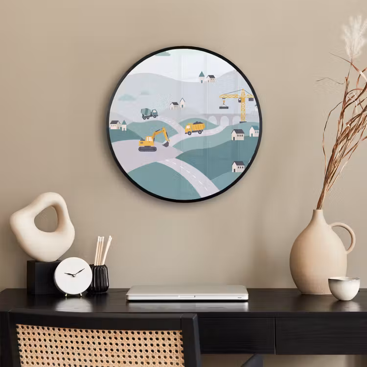 Ronde fotolijst - Bouw - Landschap - Illustratie — 3