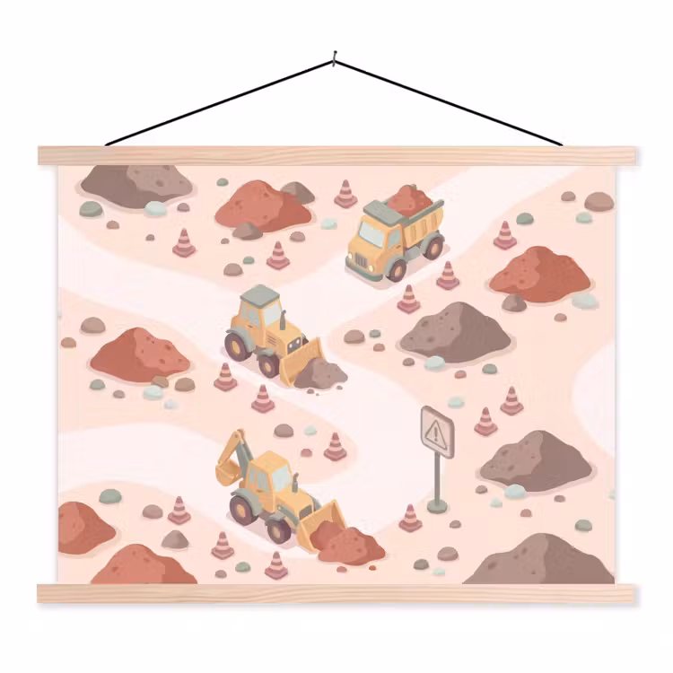 Schoolplaat - Bouwplaats - Voertuig - Illustratie — 1