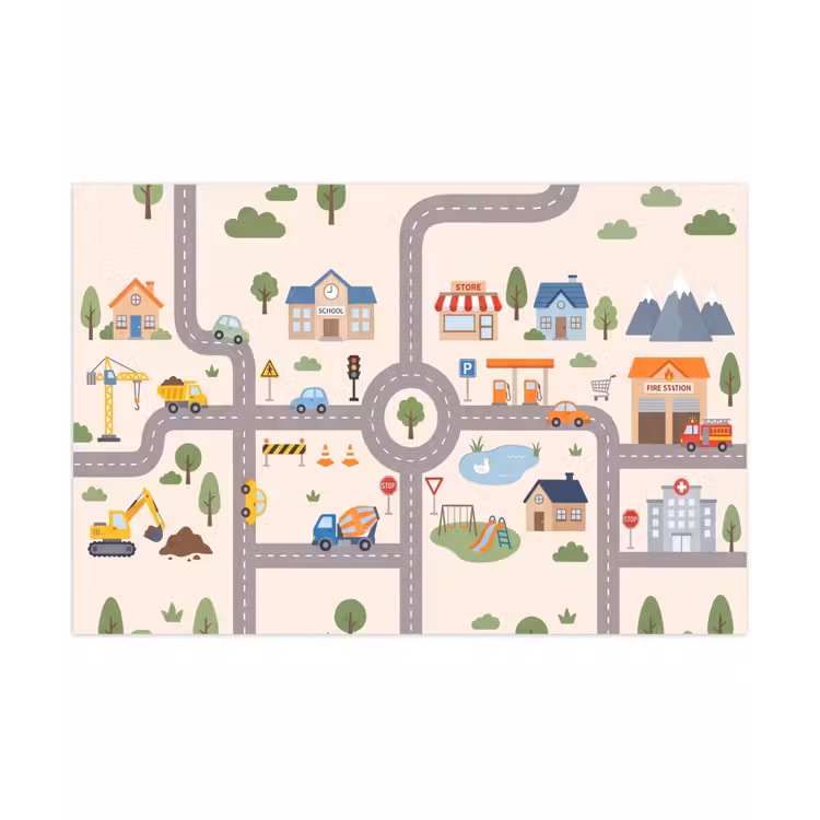 Speelkleed - Stad - Wegen - Illustratie — 1