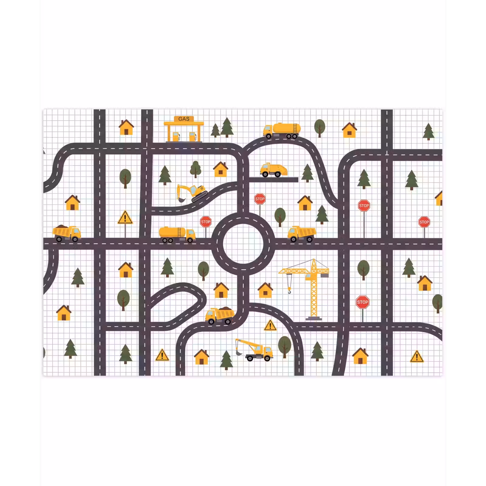 Speelkleed - Weg - Voertuig - Illustratie — 1