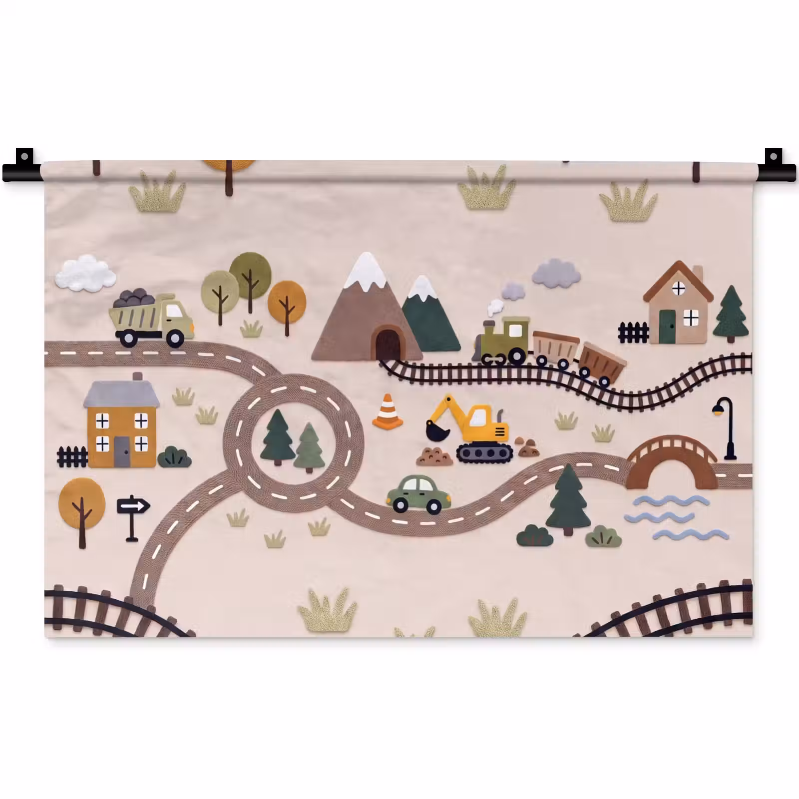 Wandkleed - Landschap - Vervoer - Speels — 1