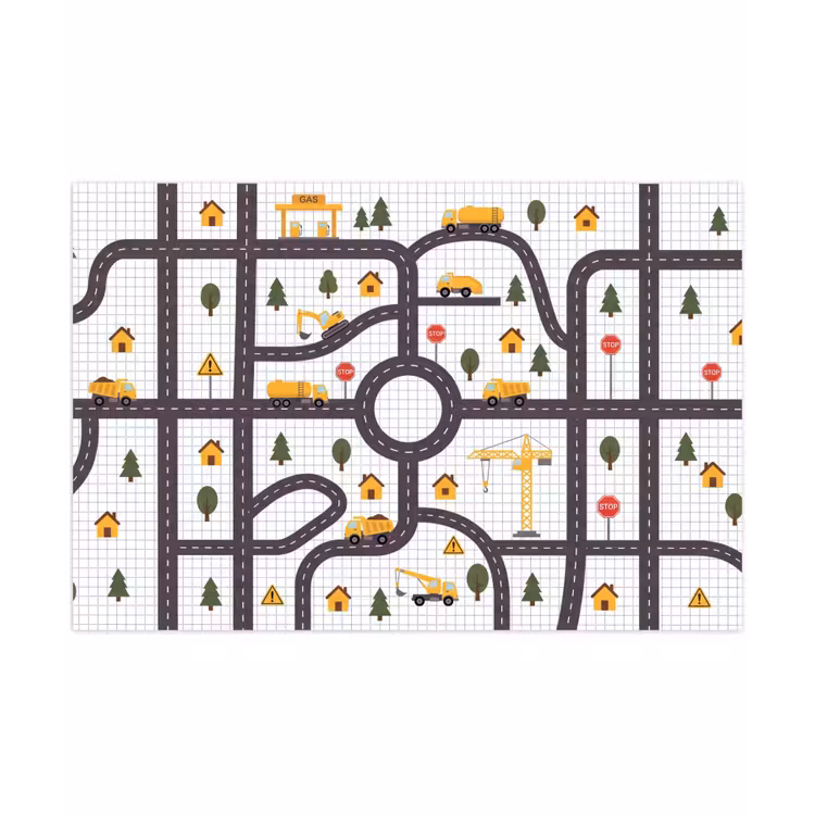 Speelkleed - Weg - Voertuig - Illustratie — 1