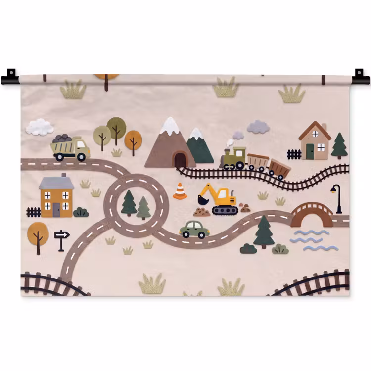 Wandkleed - Landschap - Vervoer - Speels — 1