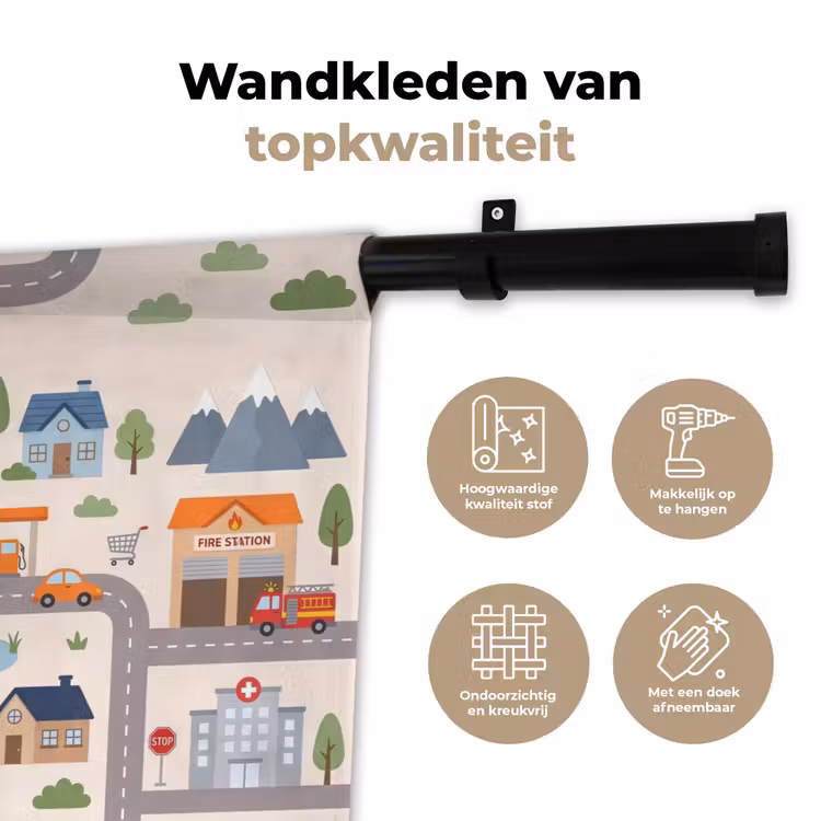 Wandkleed - Stad - Wegen - Illustratie — 3