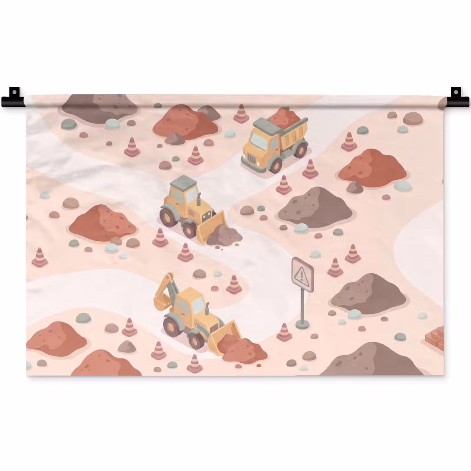 Wandkleed - Bouwplaats - Voertuig - Illustratie — 1