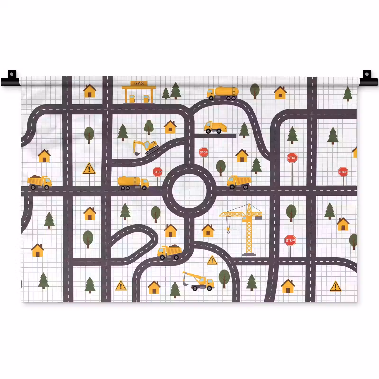Wandkleed - Weg - Voertuig - Illustratie — 1