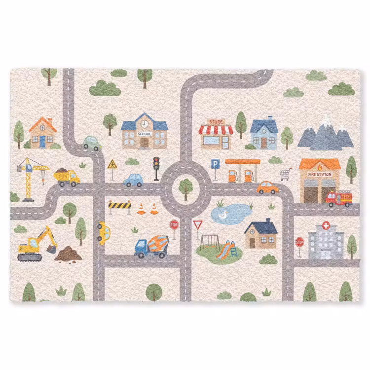 Vloerkleed - Stad - Wegen - Illustratie — 1
