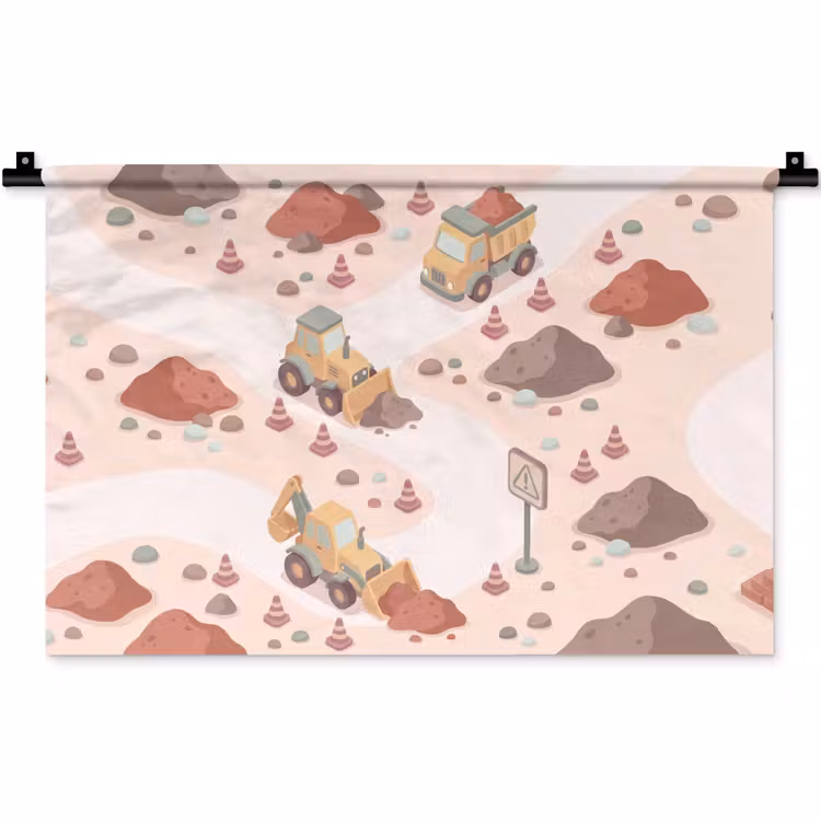 Wandkleed - Bouwplaats - Voertuig - Illustratie — 1