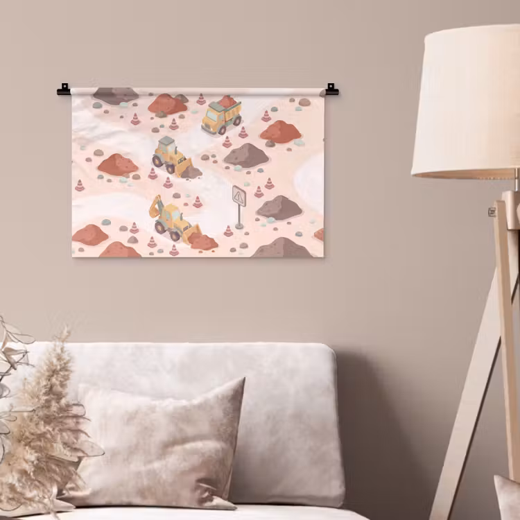 Wandkleed - Bouwplaats - Voertuig - Illustratie — 2