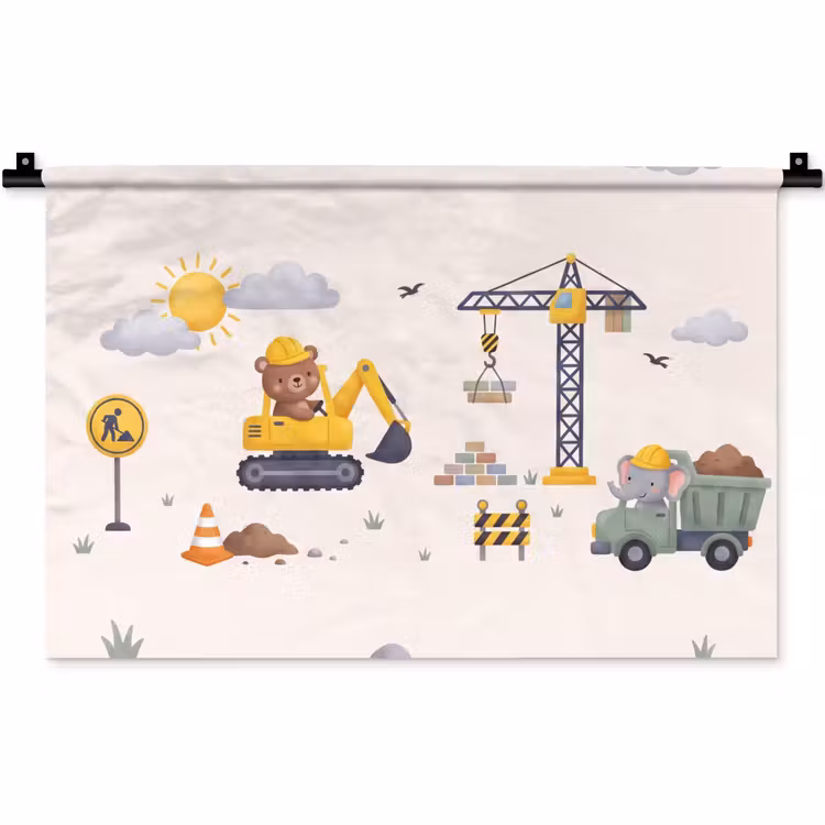 Wandkleed - Dieren - Bouw - Illustratie — 1