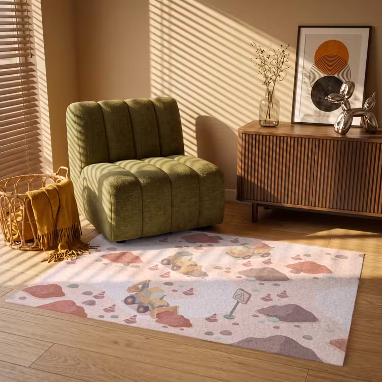 Vloerkleed - Bouwplaats - Voertuig - Illustratie — 2