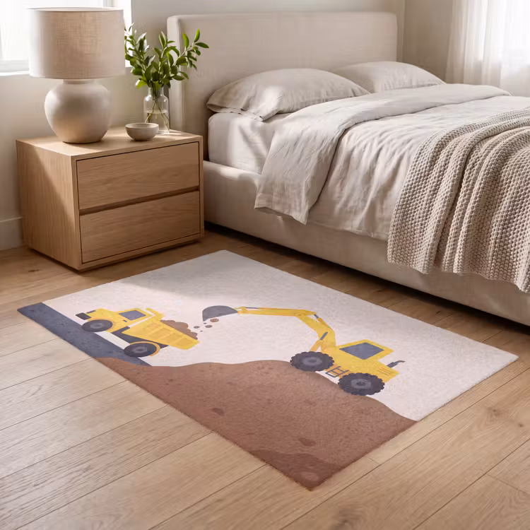 Vloerkleed - Graafmachine - Bouw - Geel — 5