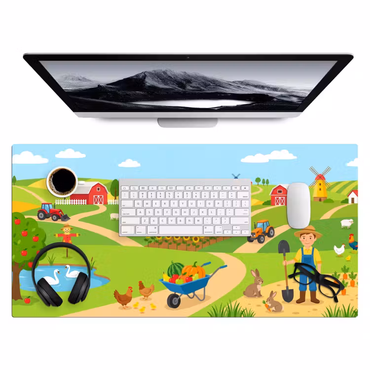 Bureau onderlegger - Boerderij - Landschap - Cartoon — 4