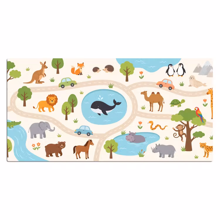Bureau onderlegger - Dieren - Wereld - Illustratie — 2