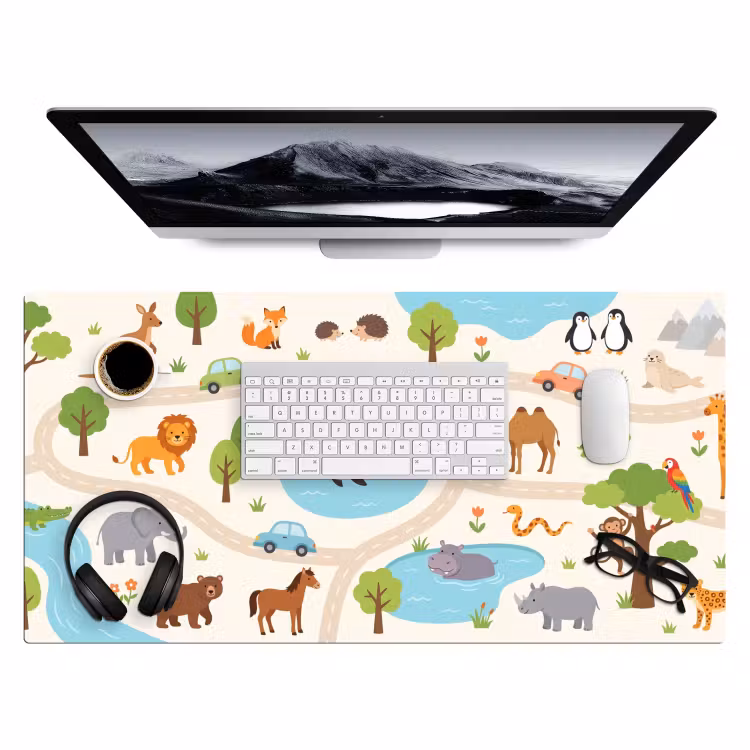 Bureau onderlegger - Dieren - Wereld - Illustratie — 4