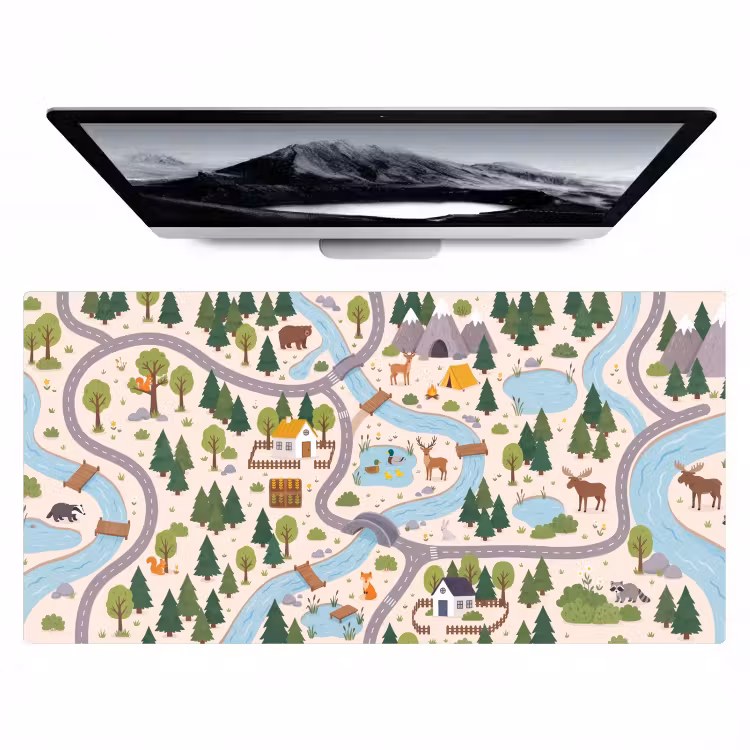 Bureau onderlegger - Landschap - Rivier - Cartoon — 1
