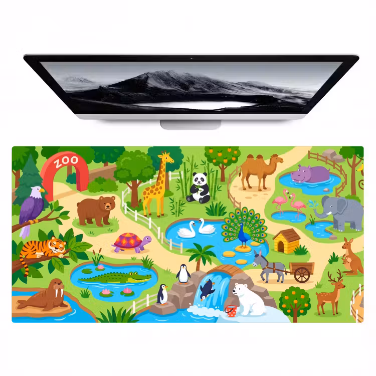 Bureau onderlegger - Dieren - Dierentuin - Cartoon — 1