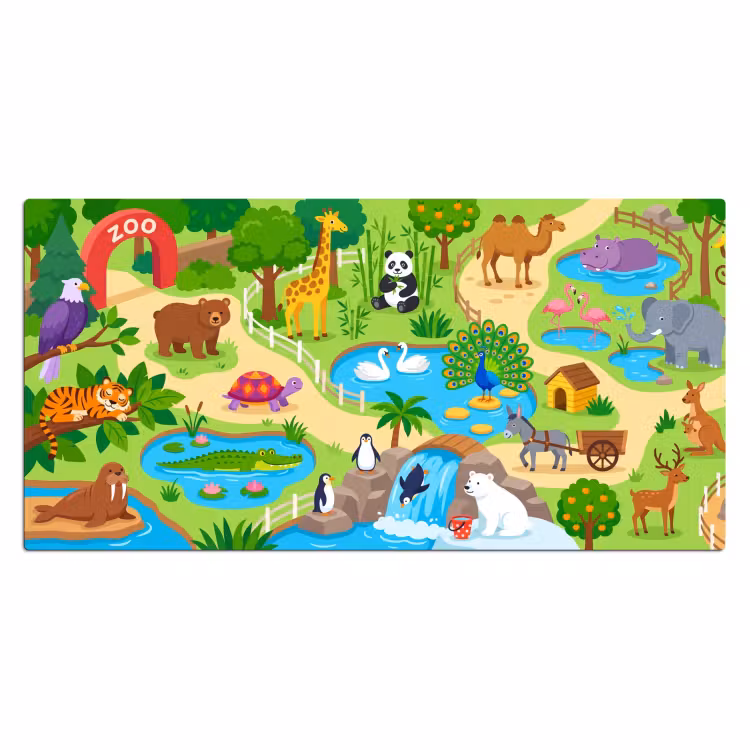 Bureau onderlegger - Dieren - Dierentuin - Cartoon — 2