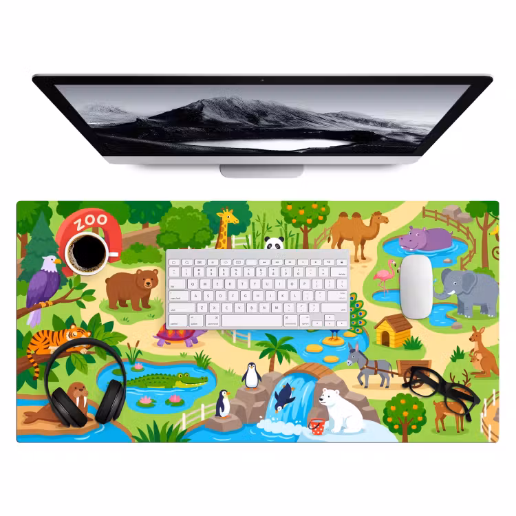 Bureau onderlegger - Dieren - Dierentuin - Cartoon — 4