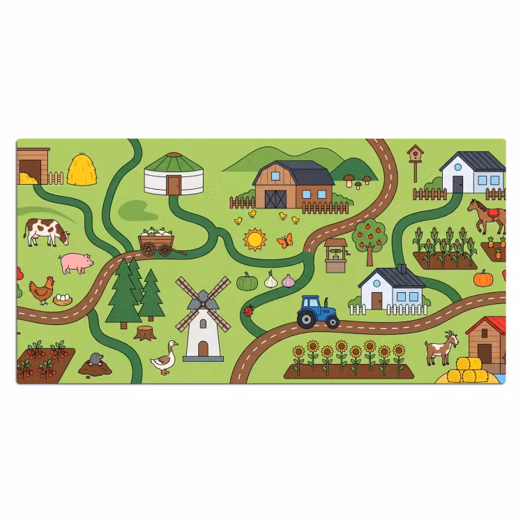 Bureau onderlegger - Dieren - Platteland - Illustratie — 2