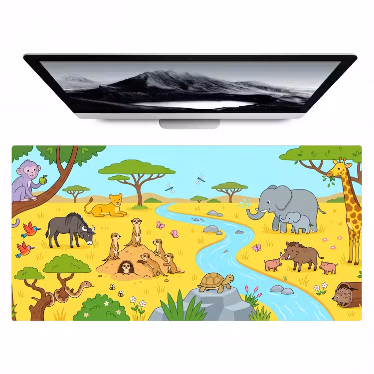 Bureau onderlegger - Dieren - Savanne - Cartoon — 1