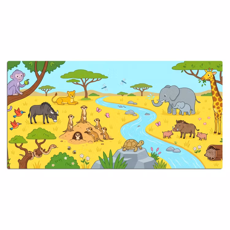 Bureau onderlegger - Dieren - Savanne - Cartoon — 2