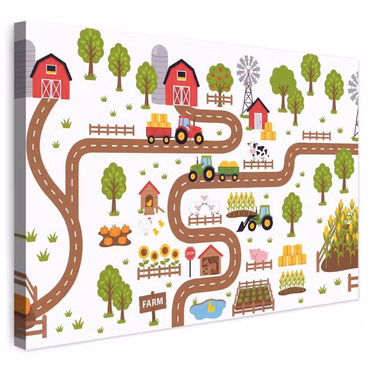 Canvas schilderij - Boerderij - Dieren - Illustratie — 1