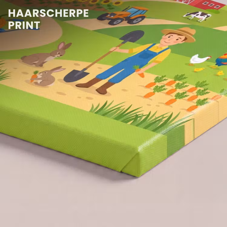 Canvas schilderij - Boerderij - Landschap - Cartoon — 5