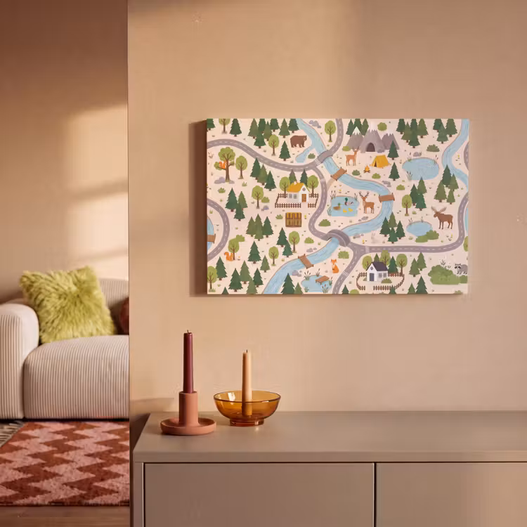 Canvas schilderij - Landschap - Rivier - Cartoon — 2