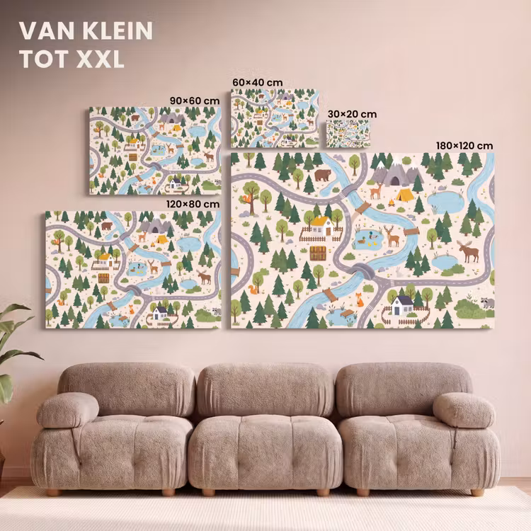 Canvas schilderij - Landschap - Rivier - Cartoon — 8