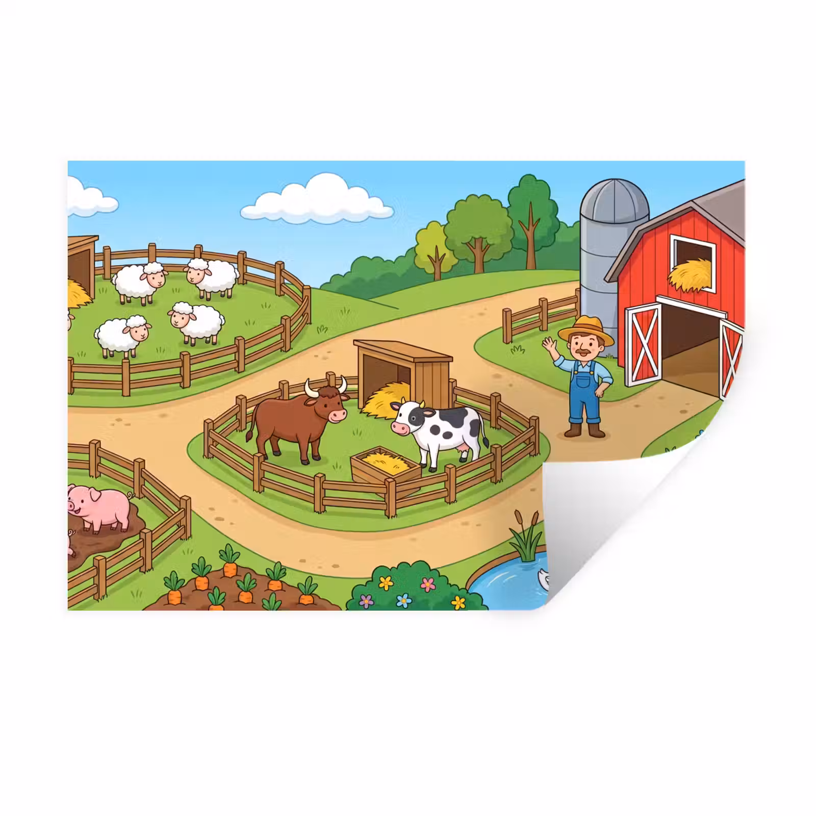 Muursticker - Boerderij - Dieren - Platteland — 1