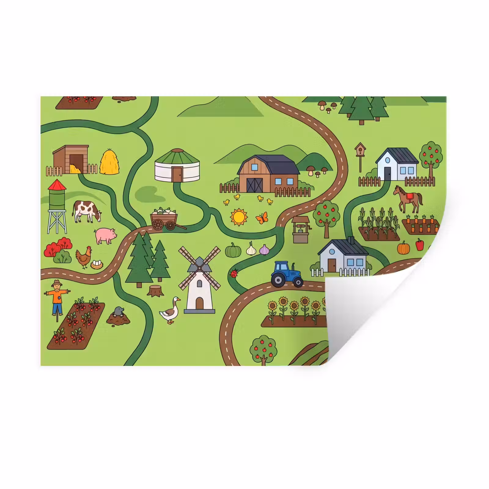 Muursticker - Dieren - Platteland - Illustratie — 1