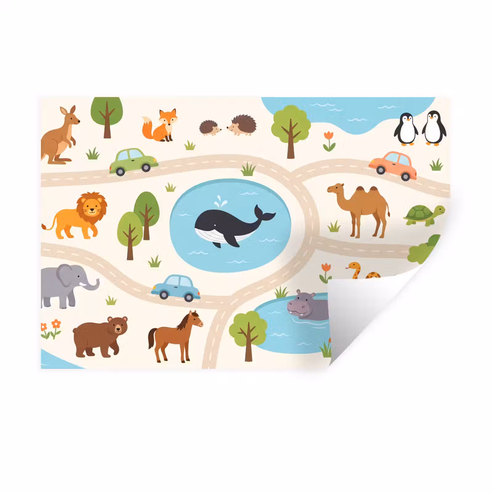 Muursticker - Dieren - Wereld - Illustratie — 1