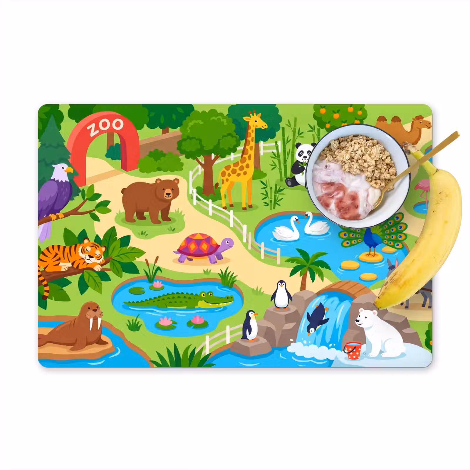 Placemat - 6 stuks - Dieren - Dierentuin - Cartoon — 1