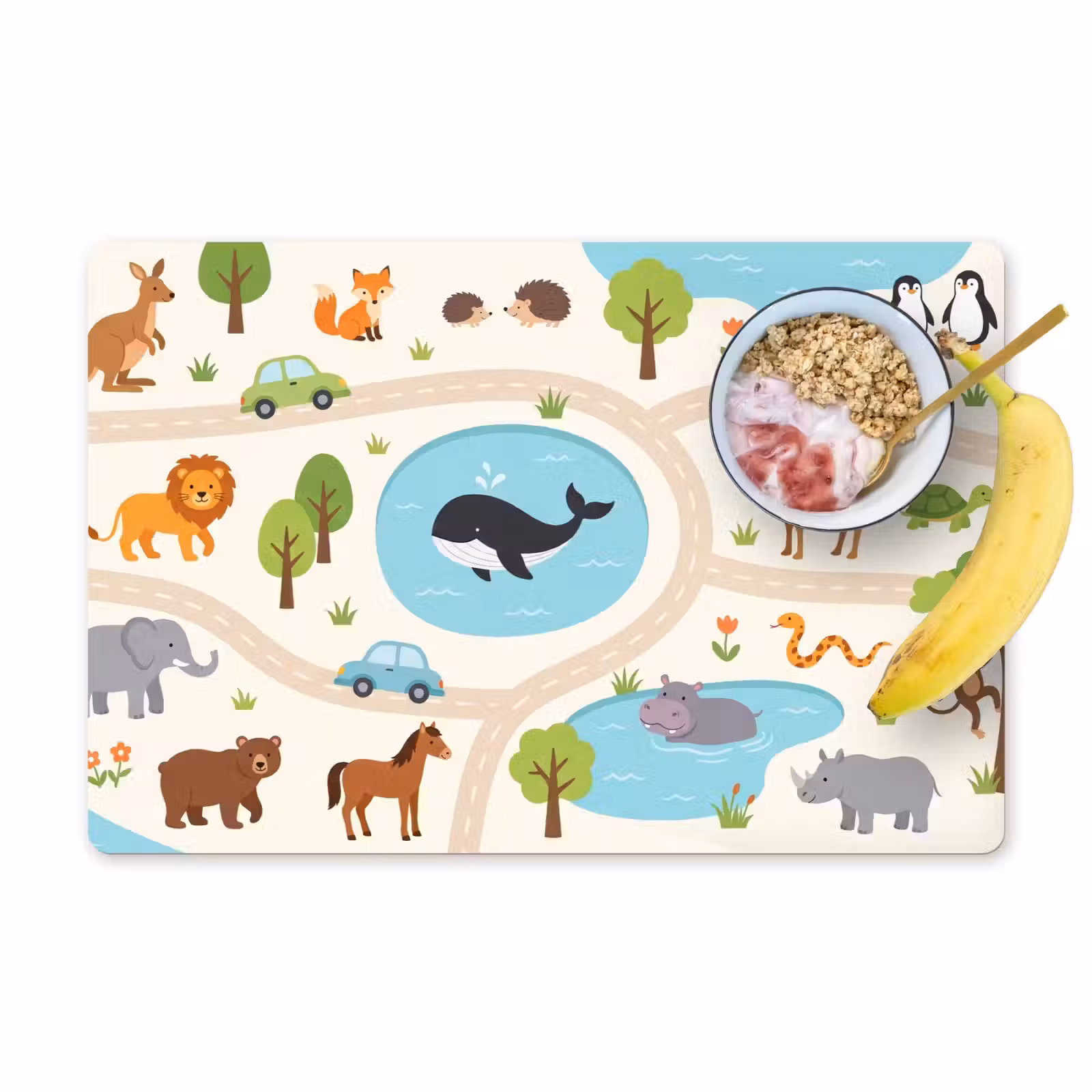 Placemat - 6 stuks - Dieren - Wereld - Illustratie — 1